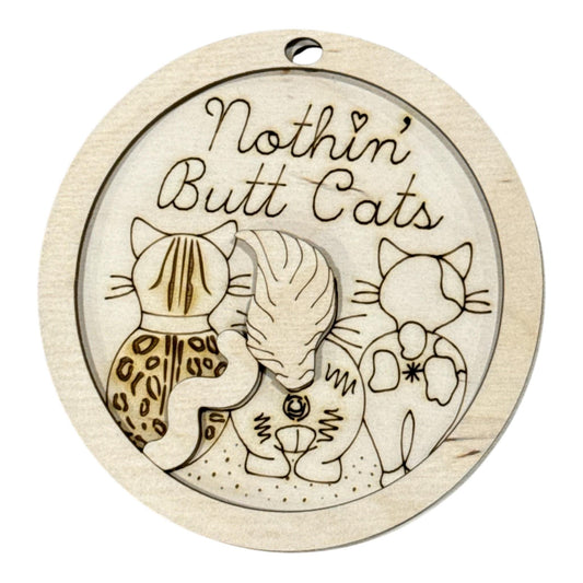 DIY Nothing Butt Cat's Ornaments, Unfinished Christmas