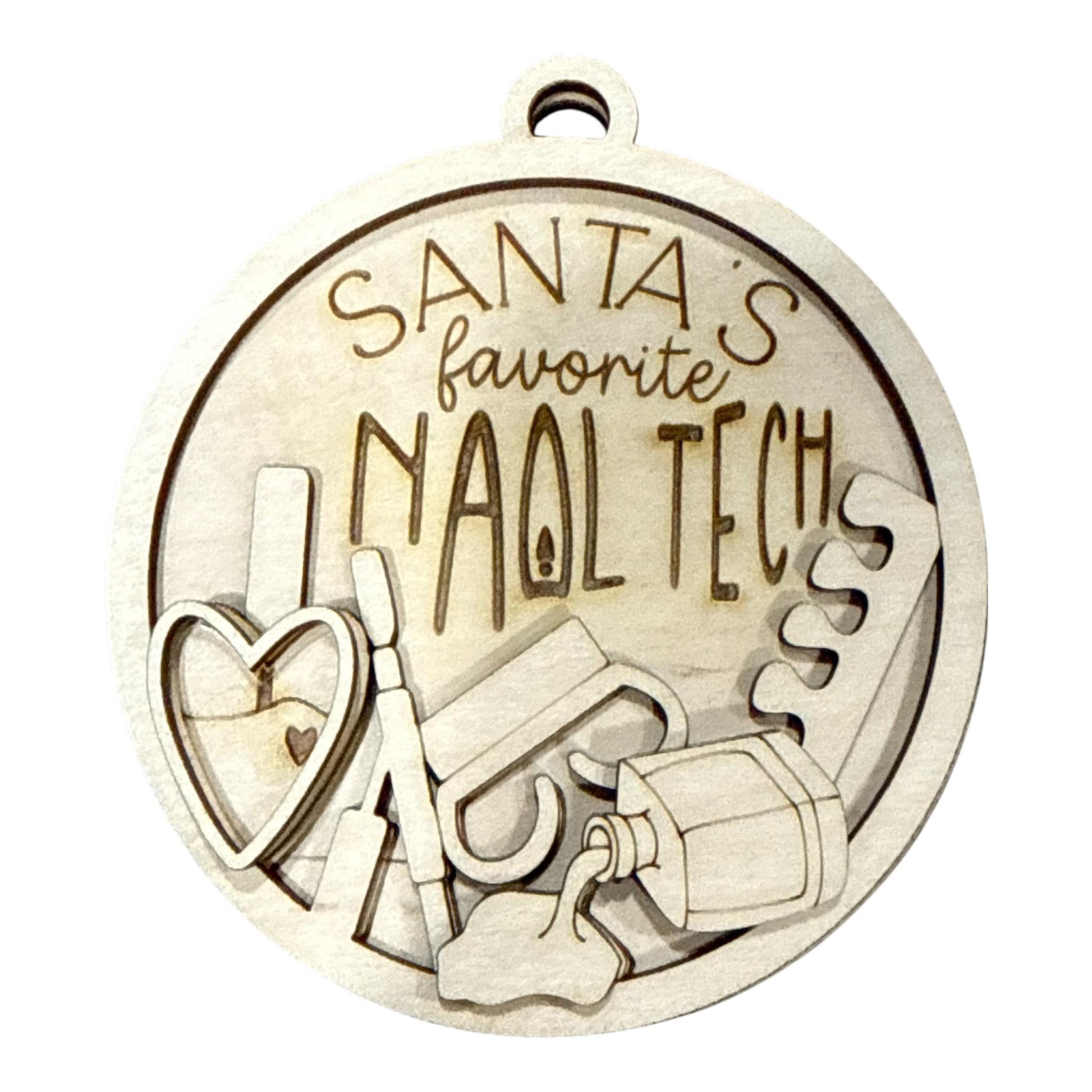 DIY Santa's Favorite Nail Tech Ornaments, Unfinished Christmas