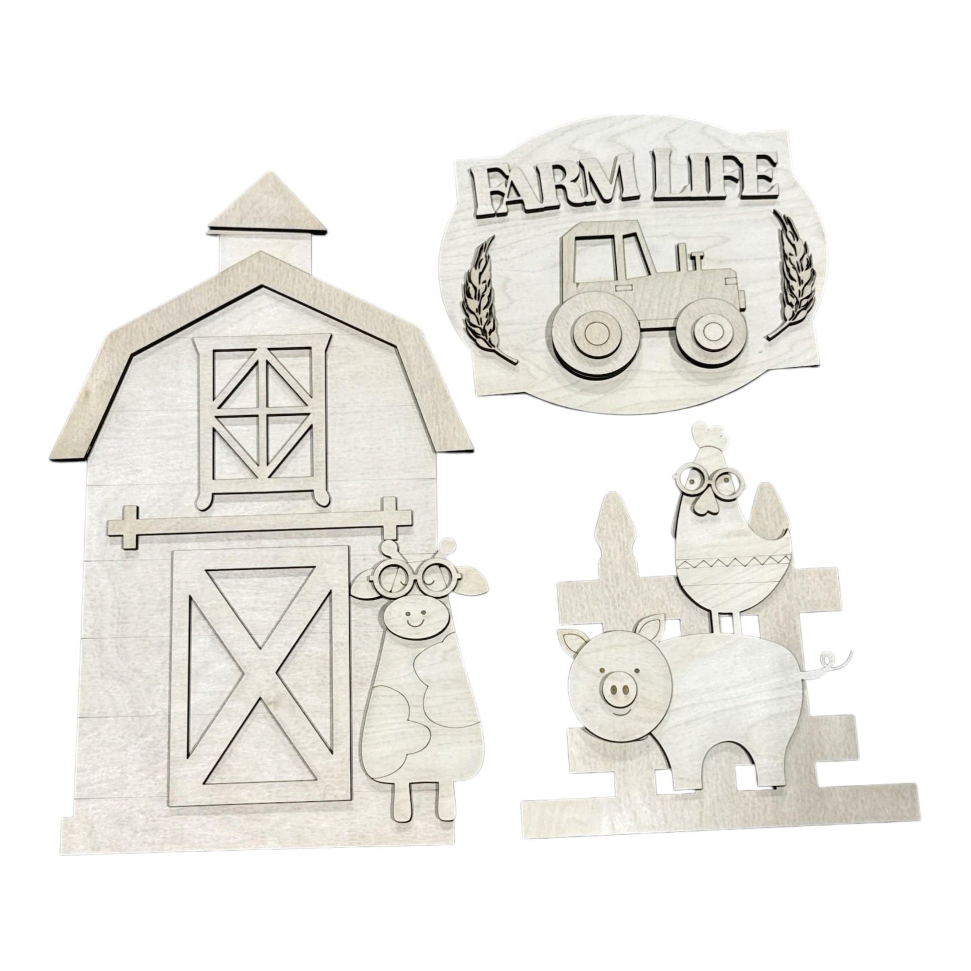 DIY Farm Animal and Barn Base Porch Leaner Insert Only, Interchangeable Porch Leaner, Seasonal