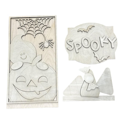 DIY Spooky Ghost Leaner Insert Only, Interchangeable Porch Leaner, Seasonal