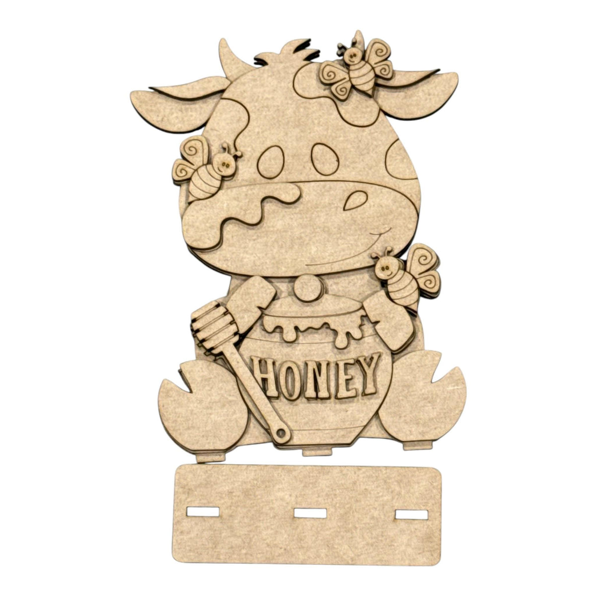 DIY Dairy Cow Honey Shelf Sitter: Unfinished DIY Craft Decor