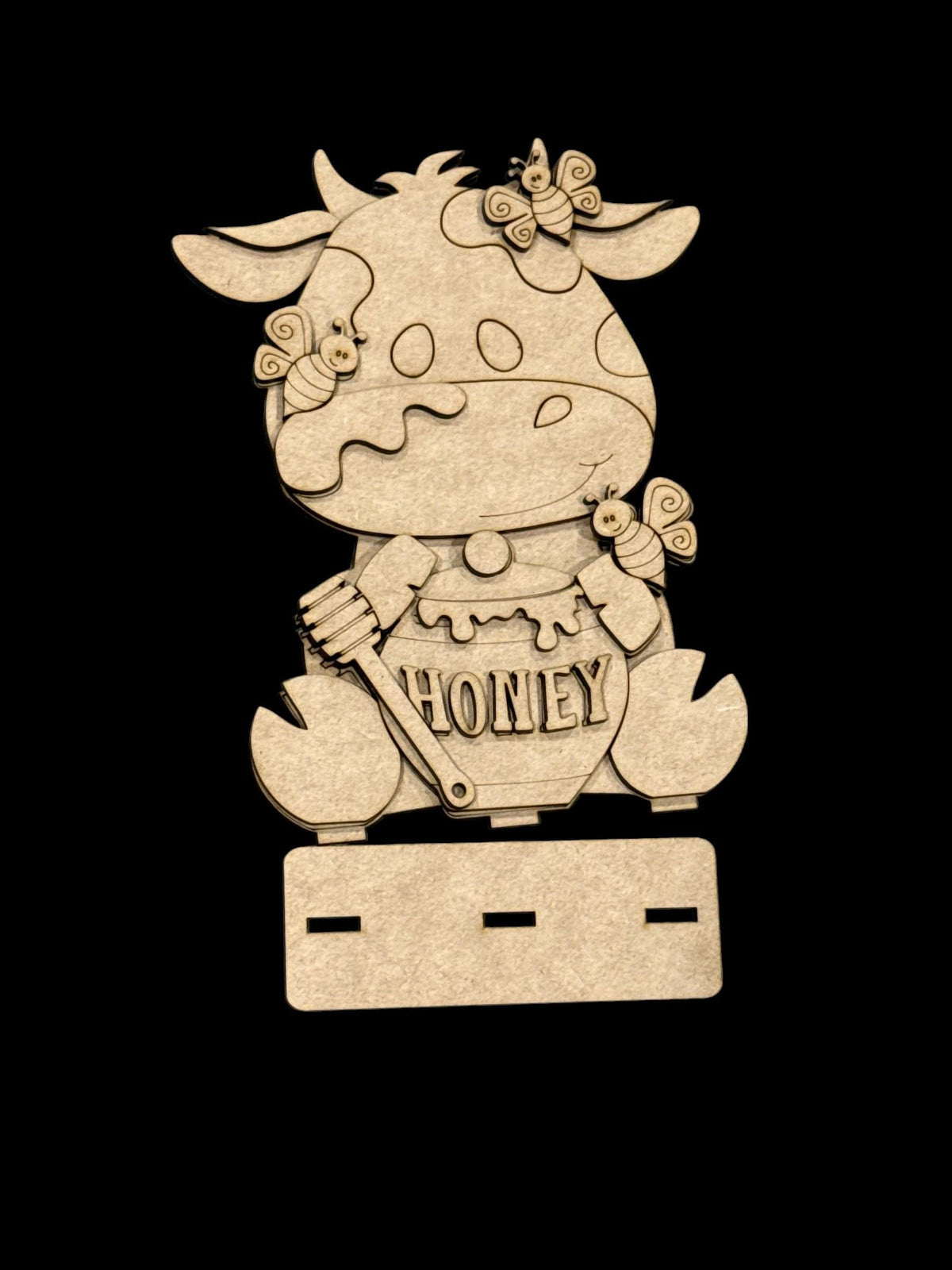 DIY Dairy Cow Honey Shelf Sitter: Unfinished DIY Craft Decor