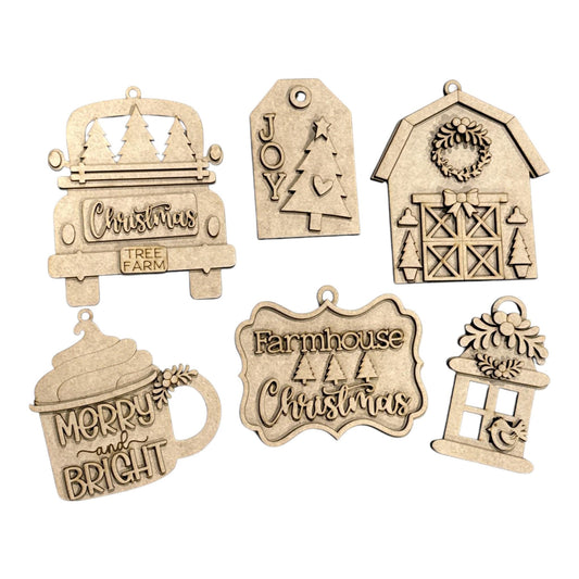 DIY Country Christmas Ornaments, Unfinished