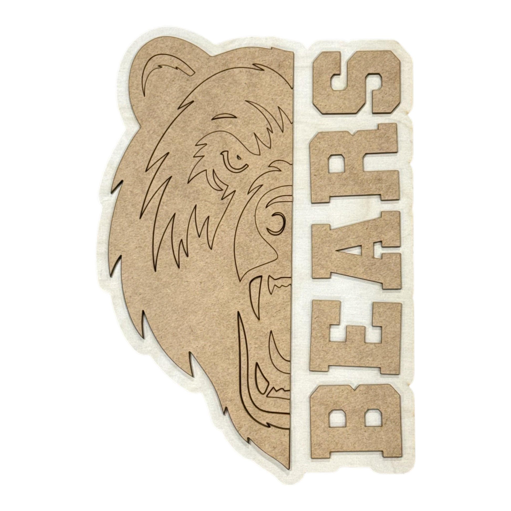 DIY Logo Mascot with Name Spirit Wooden Name Cut-out for DIY Decor, Personalized Wooden Name Sign, Unfinished