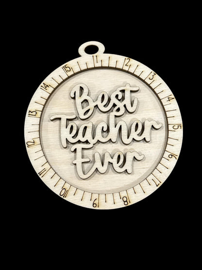 DIY Teacher Ornaments 2, Teacher Car Charms Unfinished