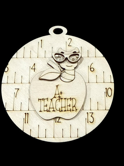 DIY Teacher Ornaments 2, Teacher Car Charms Unfinished