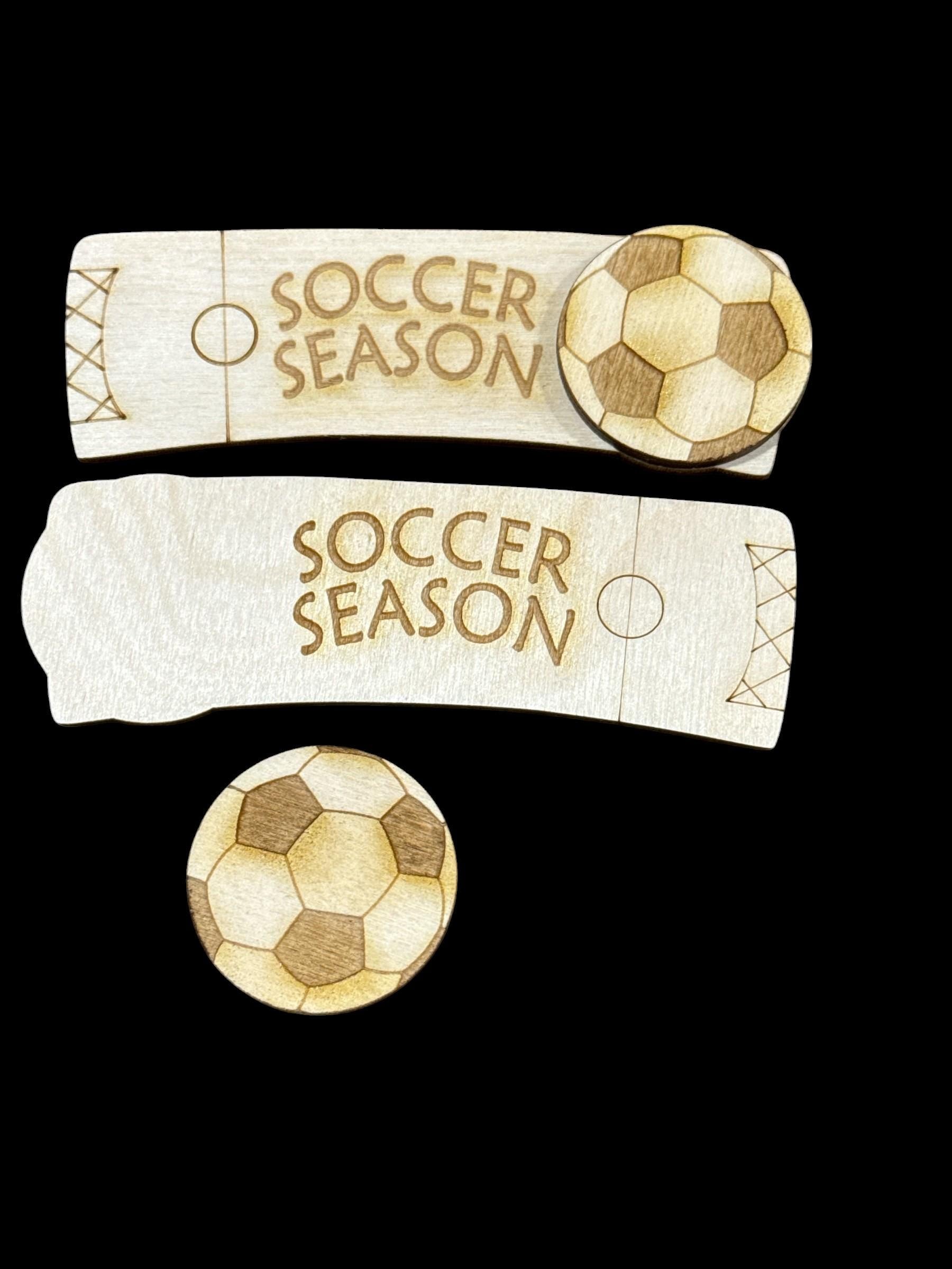 DIY Soccer Season Hair Clip Pieces: Unfinished Wood Laser Cut Blanks