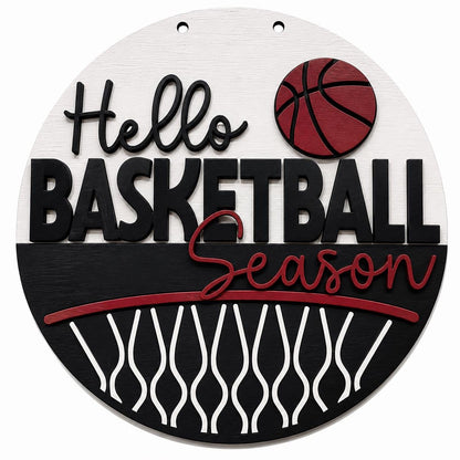 DIY Hello Basketball Season Door Hanger, 3d Door Hanger, Unfinished Door Hanger