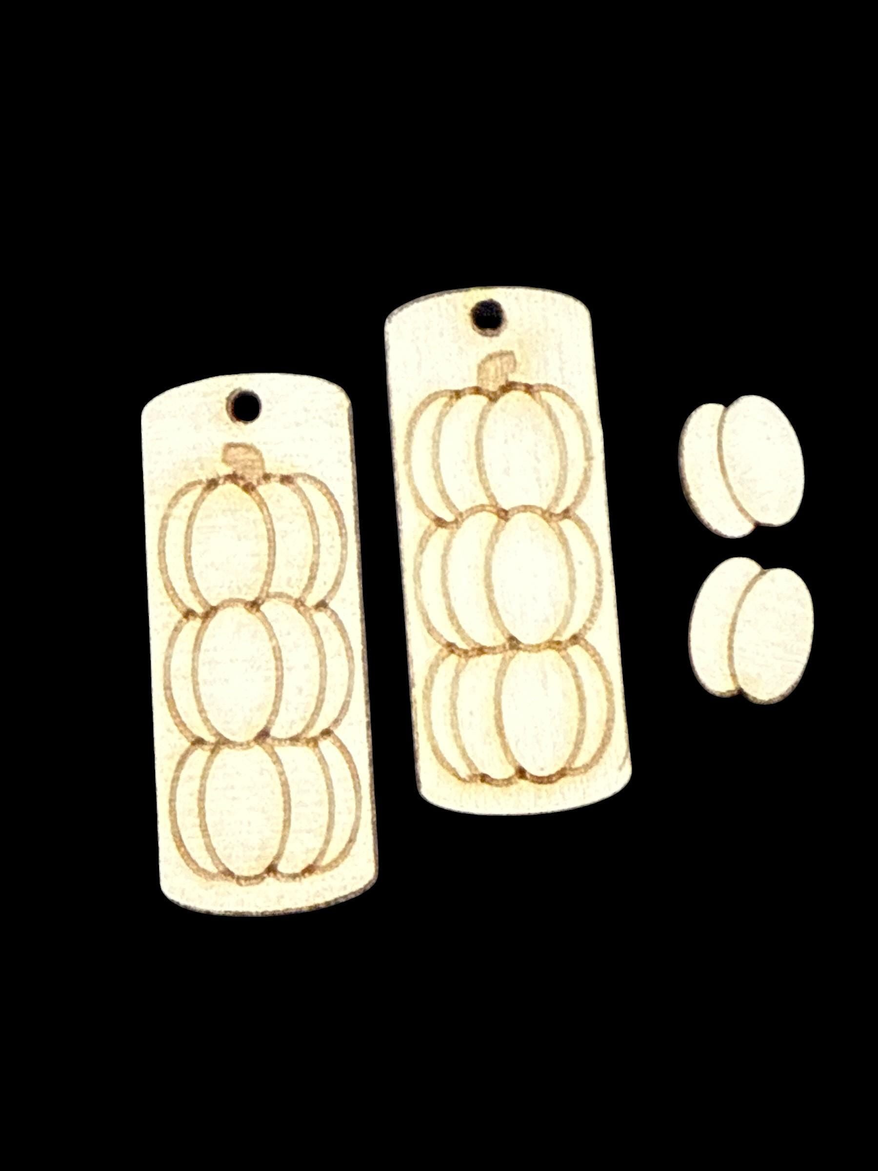 DIY Stacked Pumpkins Earrings: Unfinished Birch Blanks