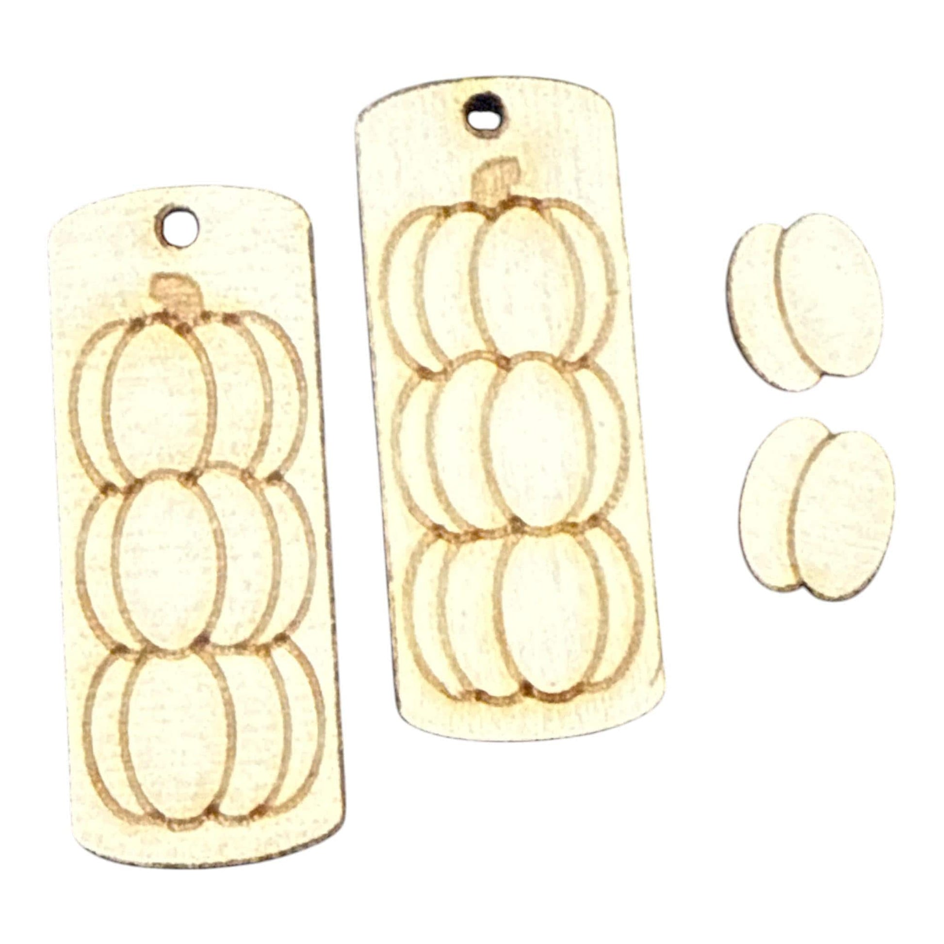 DIY Stacked Pumpkins Earrings: Unfinished Birch Blanks