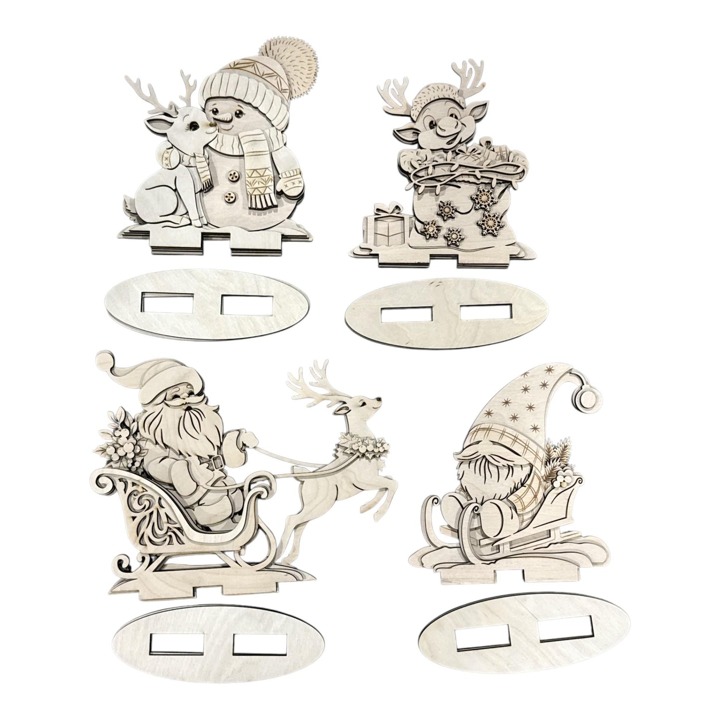 DIY 3-D Santa Snowman and Gnome Layered, DIY, Shelf Sitter