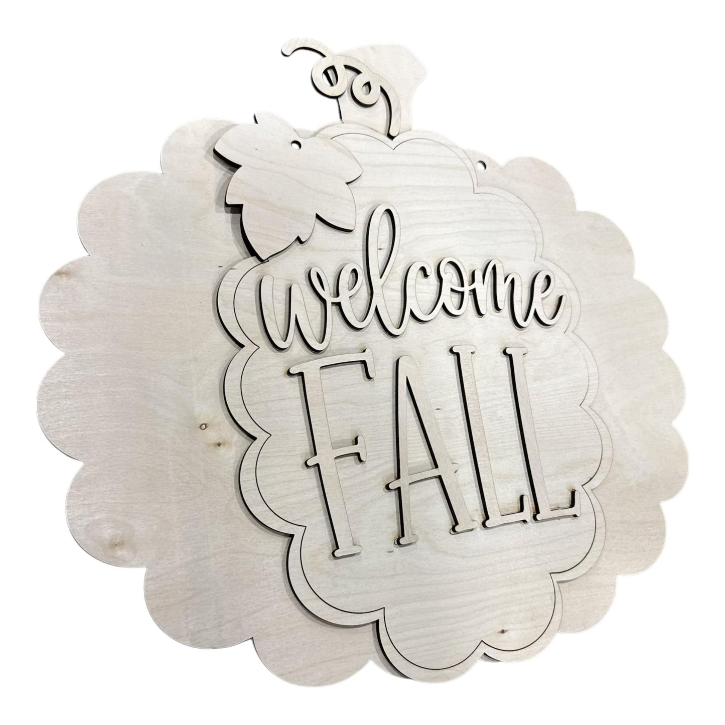 DIY Welcome Fall Scalloped Door Hanger