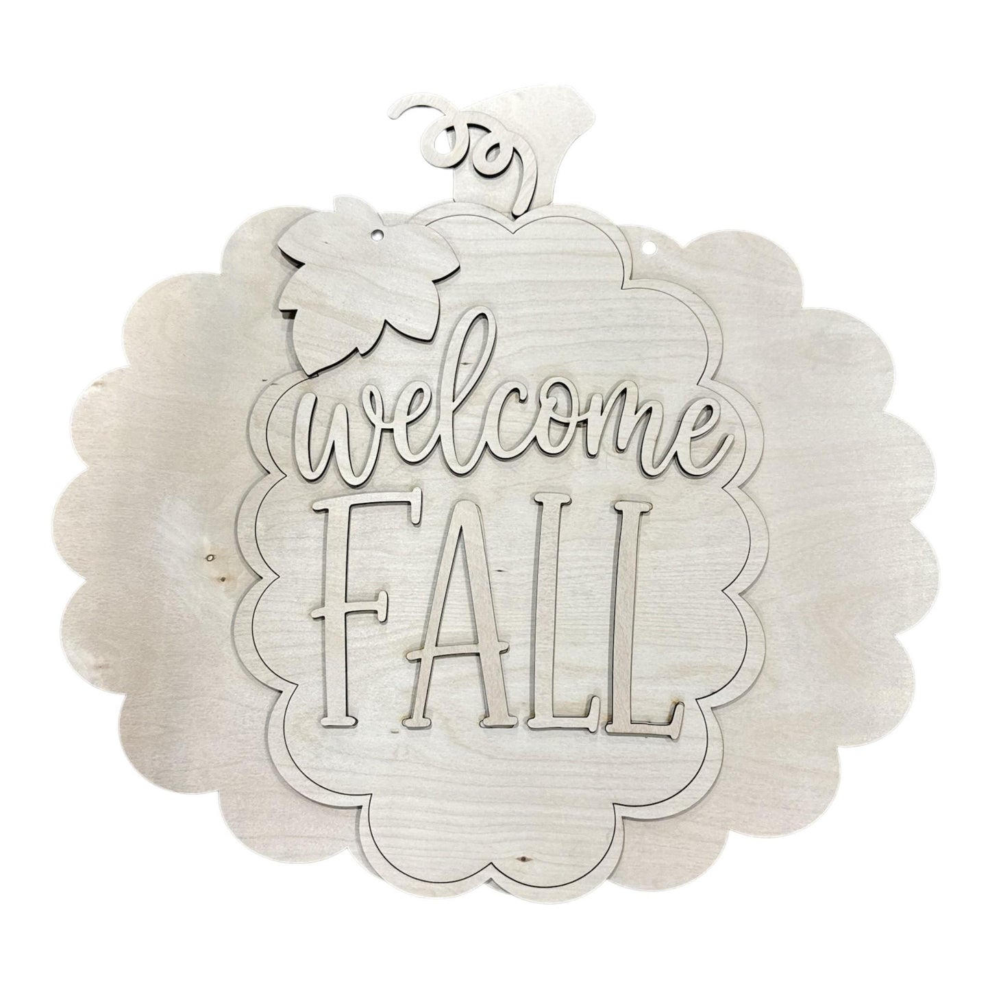DIY Welcome Fall Scalloped Door Hanger