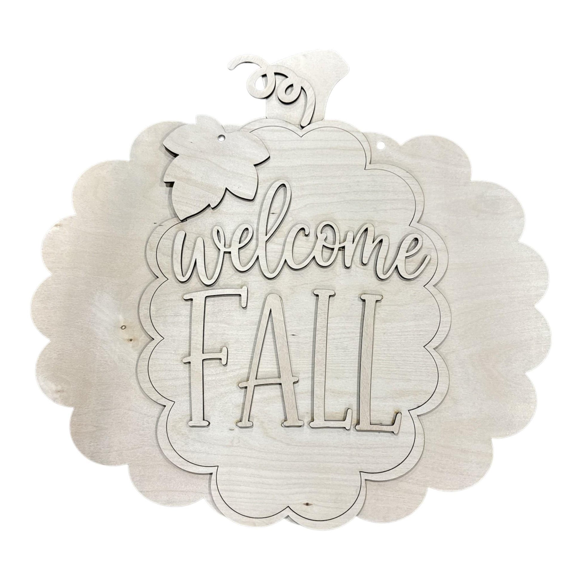 DIY Welcome Fall Scalloped Door Hanger