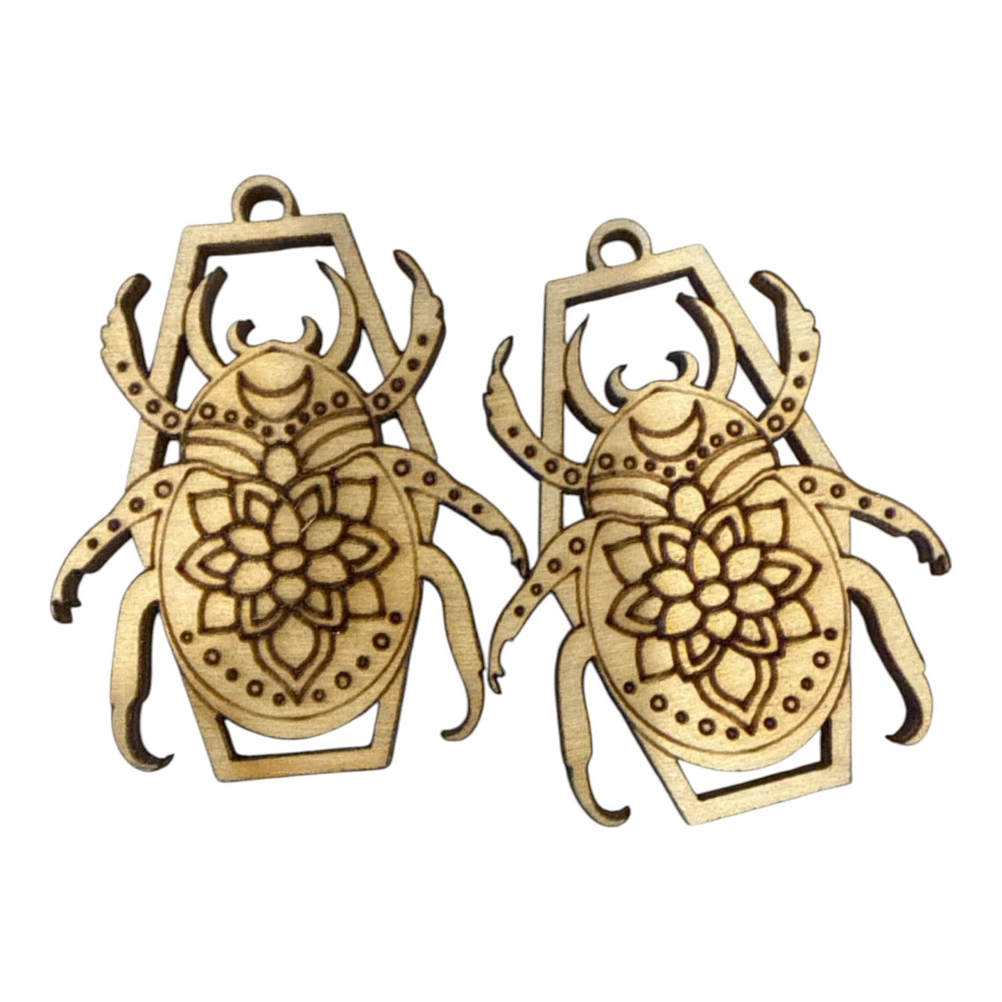 DIY Bug Single Earrings, Engraved Wooden Earrings Unfinished