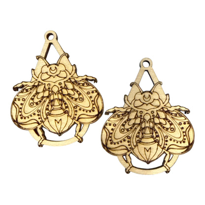 DIY Bug Single Earrings, Engraved Wooden Earrings Unfinished