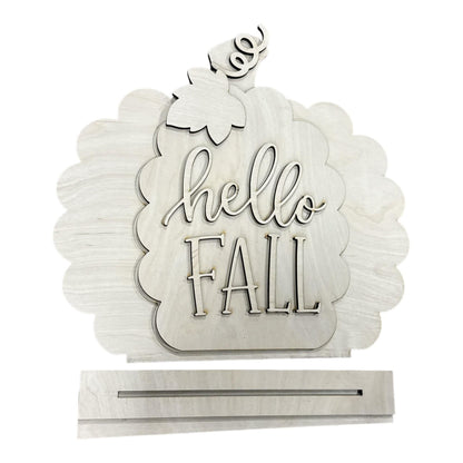 DIY Hello Fall Shelf Sitter, Scalloped Pumpkin
