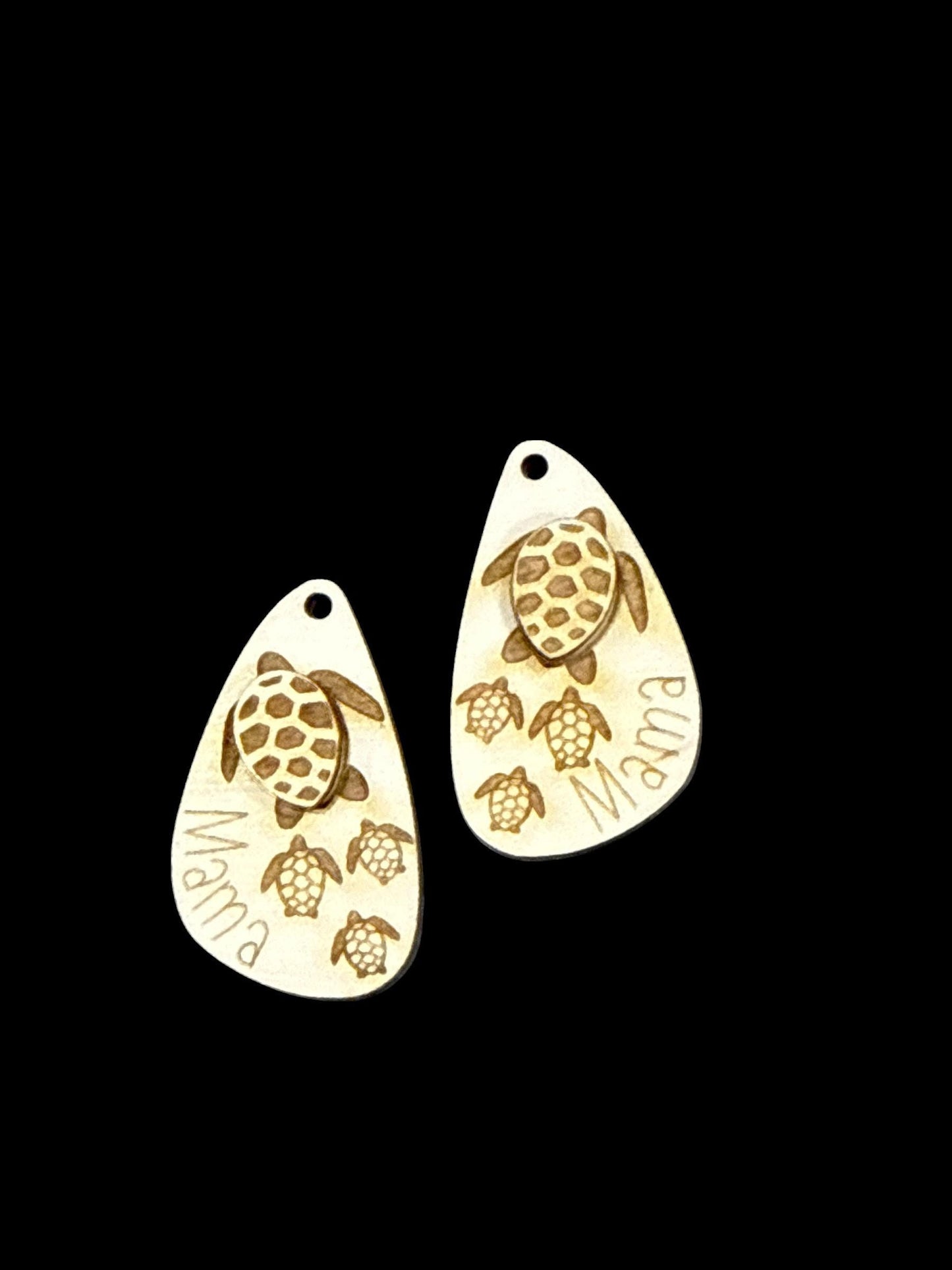 DIY Mama Turtle Earrings: Unfinished Birch Blanks