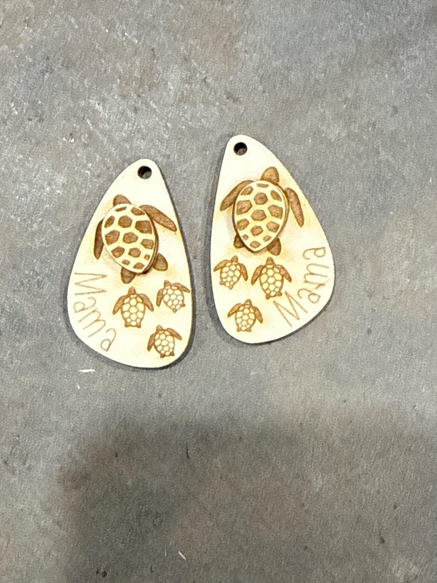 DIY Mama Turtle Earrings: Unfinished Birch Blanks