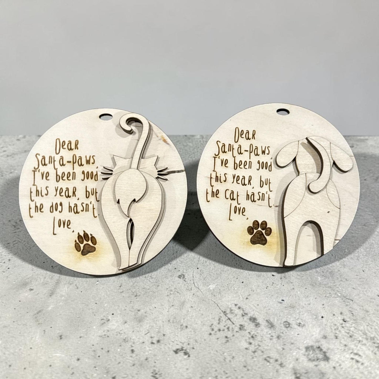 DIY Dear Santa Paws Ornaments, Unfinished Christmas