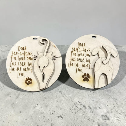 DIY Dear Santa Paws Ornaments, Unfinished Christmas