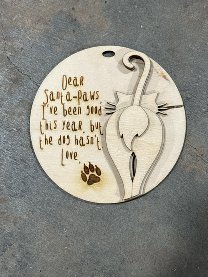 DIY Dear Santa Paws Ornaments, Unfinished Christmas