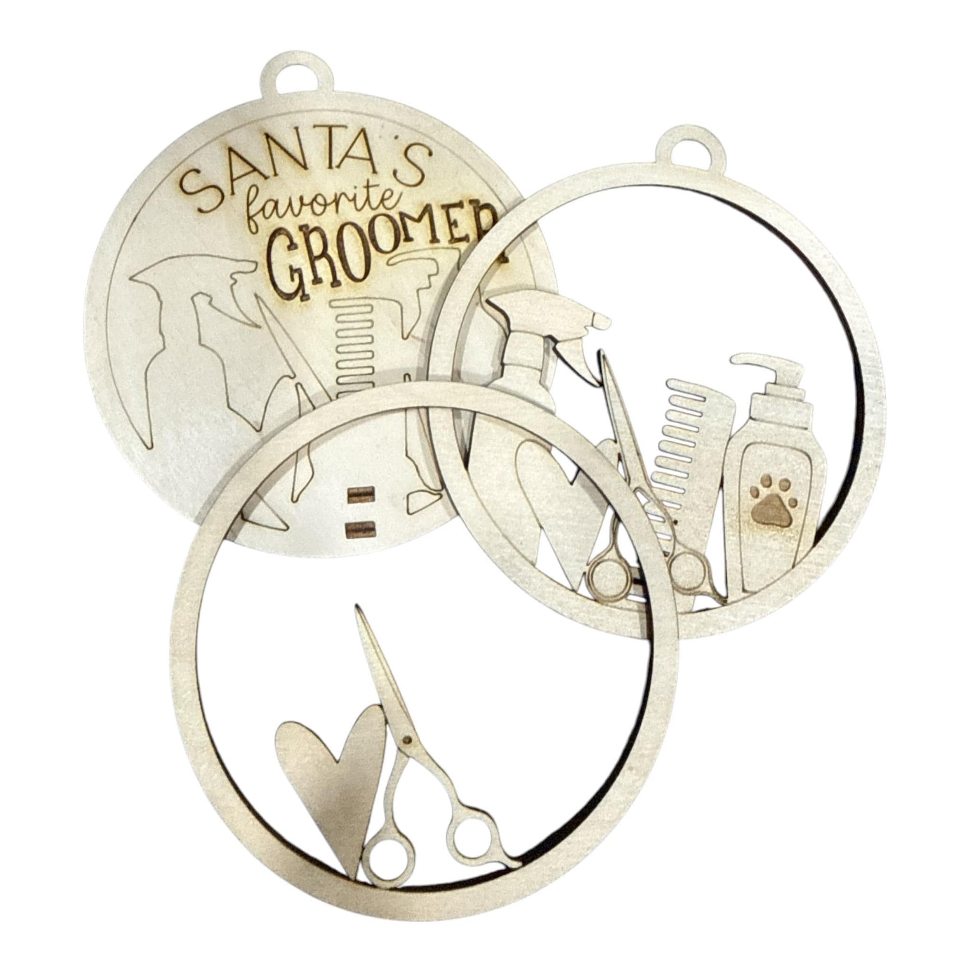 DIY Santa's Favorite Groomer Ornament, Unfinished Christmas