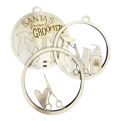 DIY Santa's Favorite Groomer Ornament, Unfinished Christmas