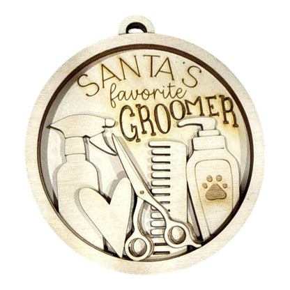 DIY Santa's Favorite Groomer Ornament, Unfinished Christmas