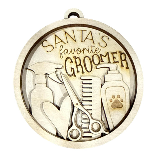 DIY Santa's Favorite Groomer Ornament, Unfinished Christmas