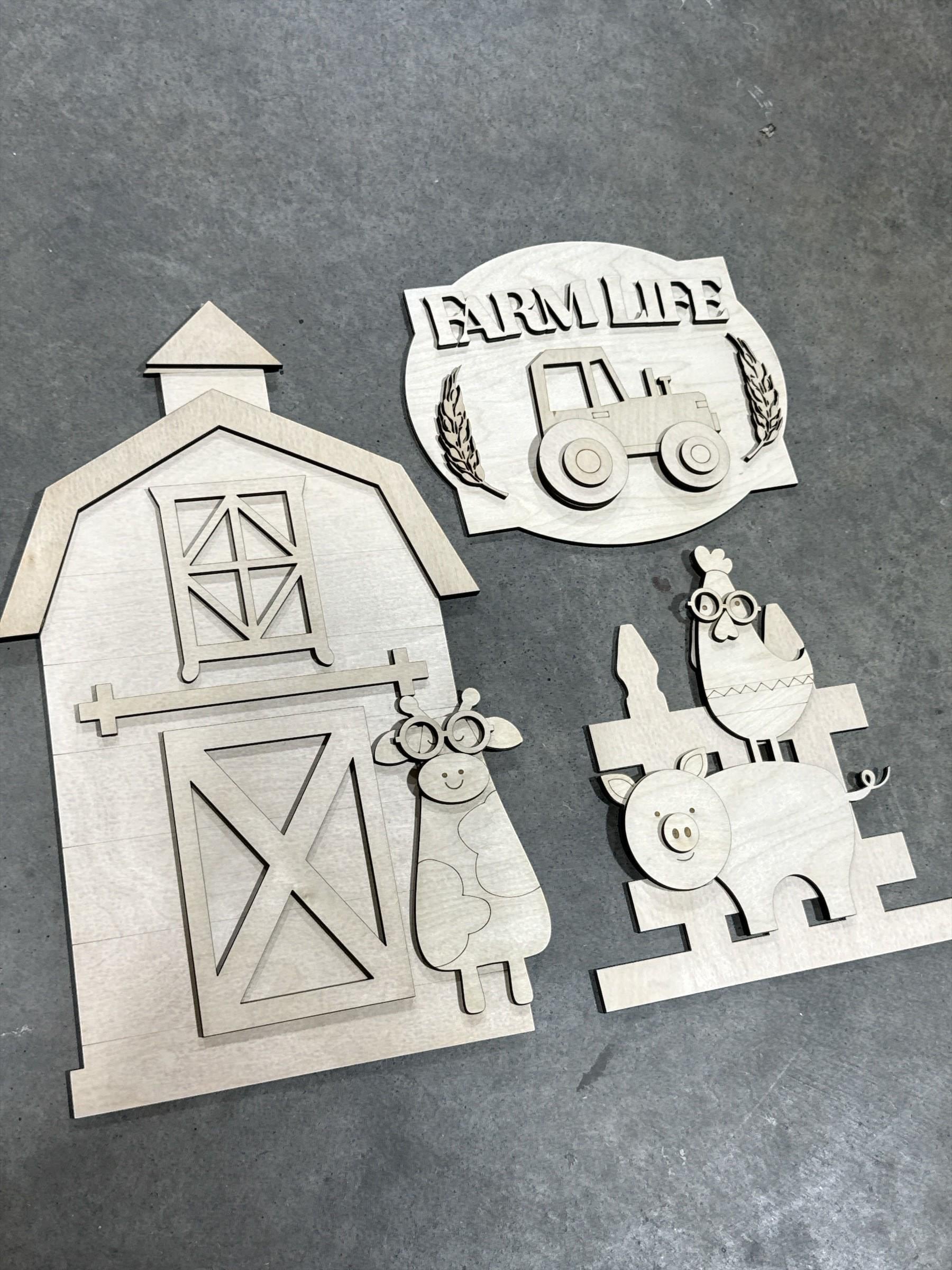 DIY Farm Animal and Barn Base Porch Leaner Insert Only, Interchangeable Porch Leaner, Seasonal