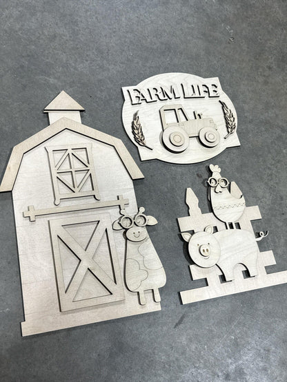 DIY Farm Animal and Barn Base Porch Leaner Insert Only, Interchangeable Porch Leaner, Seasonal