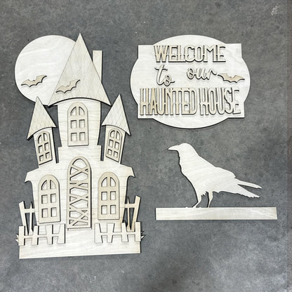 DIY Haunted Mansion Porch Leaner Insert Only, Interchangeable Porch Leaner, Seasonal
