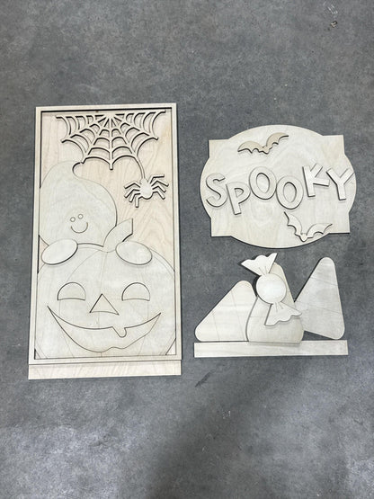 DIY Spooky Ghost Leaner Insert Only, Interchangeable Porch Leaner, Seasonal