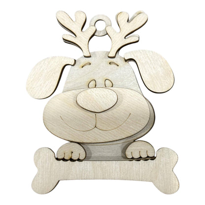 DIY Set of 10 Dog Bone Ornaments, Cute Dogs 3D