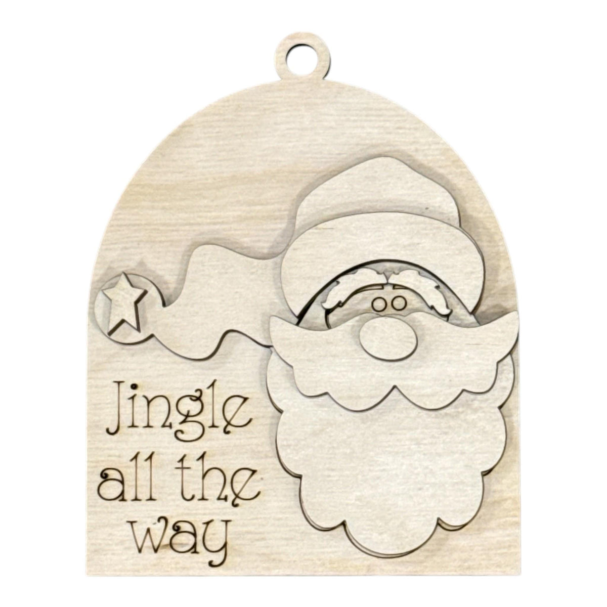 DIY Jingle All the Way Santa Ornaments, Unfinished Christmas
