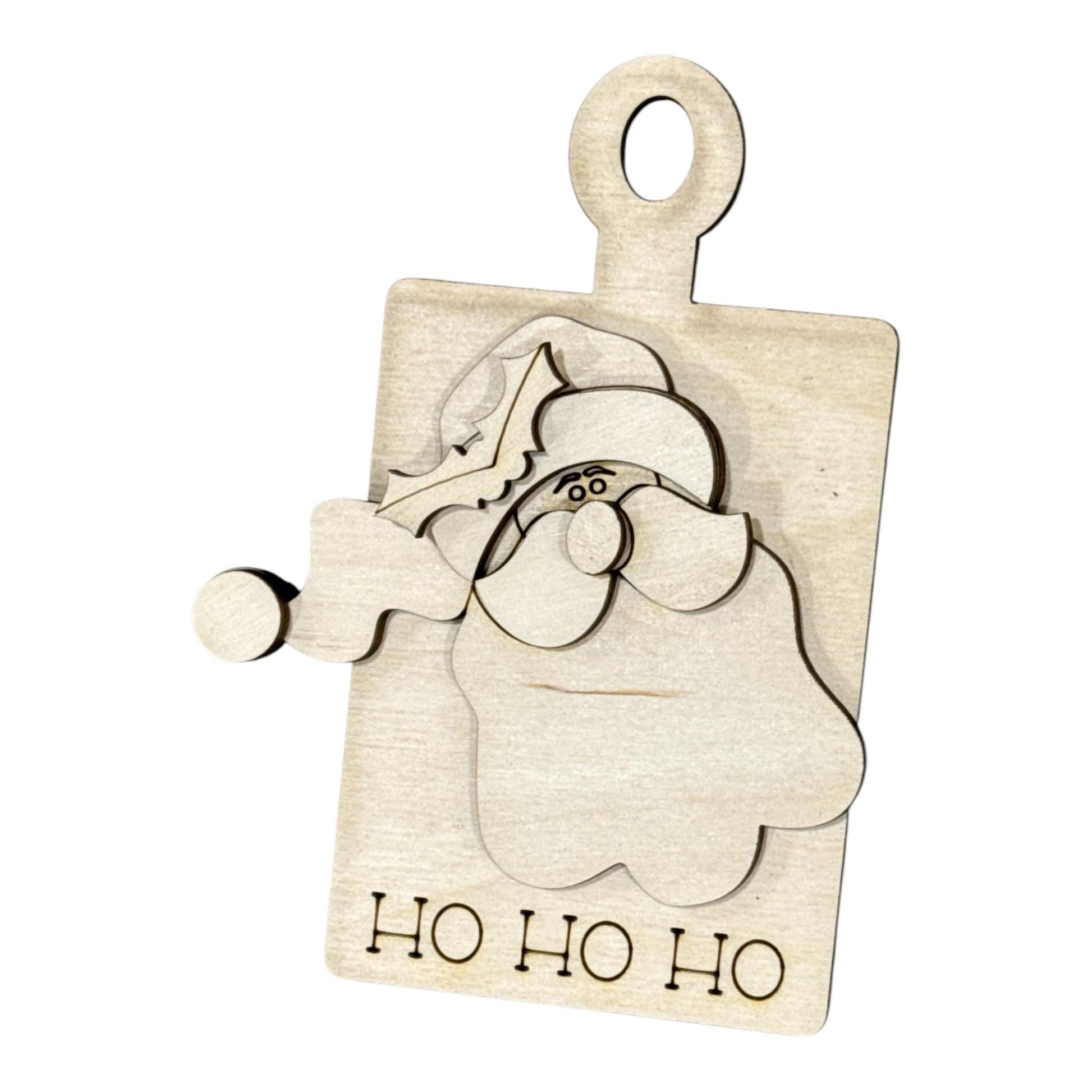 DIY Ho Ho Ho Santa Ornaments, Unfinished Christmas