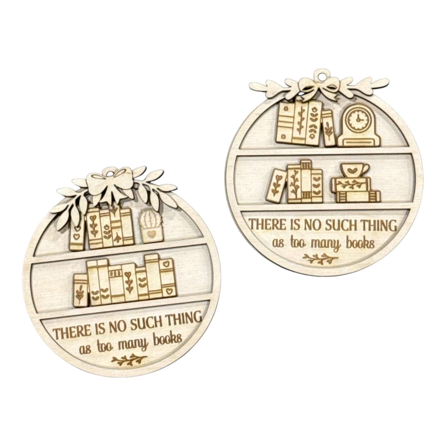 DIY Book Lover Ornaments, Unfinished Ornaments, Book Unfinished Wooden Ornaments