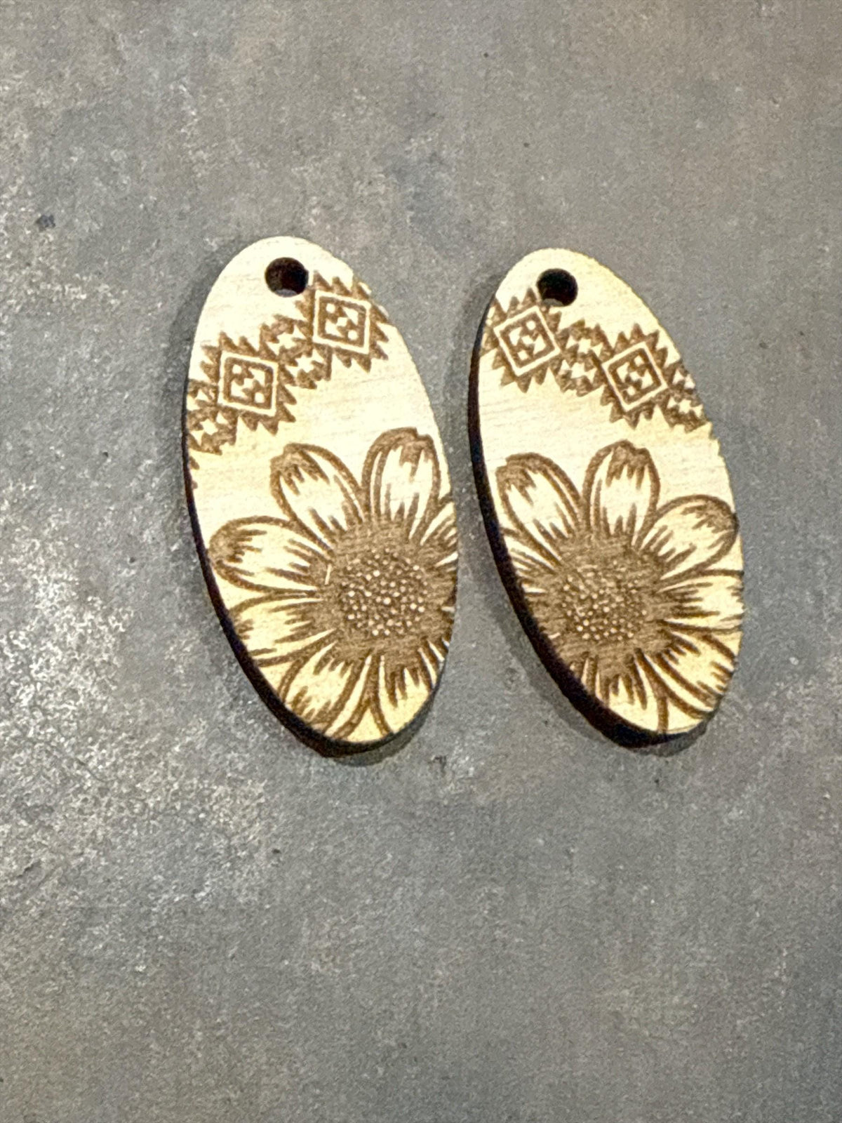 DIY Sunflower Tribal Earrings, Unfinished