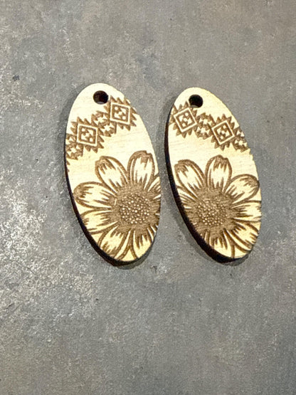 DIY Sunflower Tribal Earrings, Unfinished