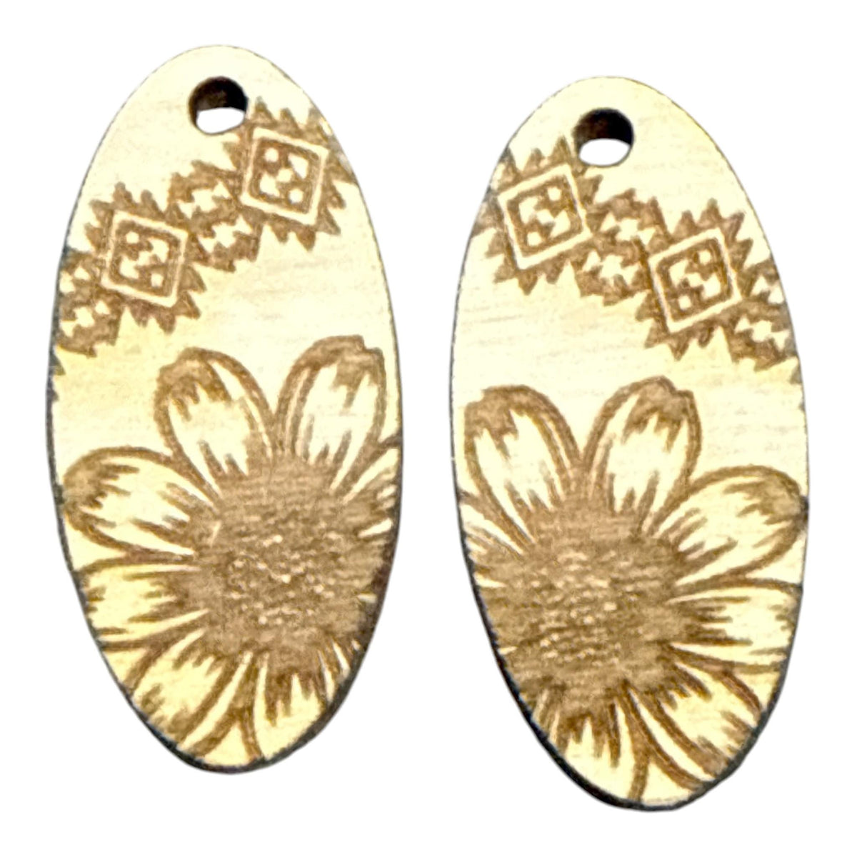 DIY Sunflower Tribal Earrings, Unfinished