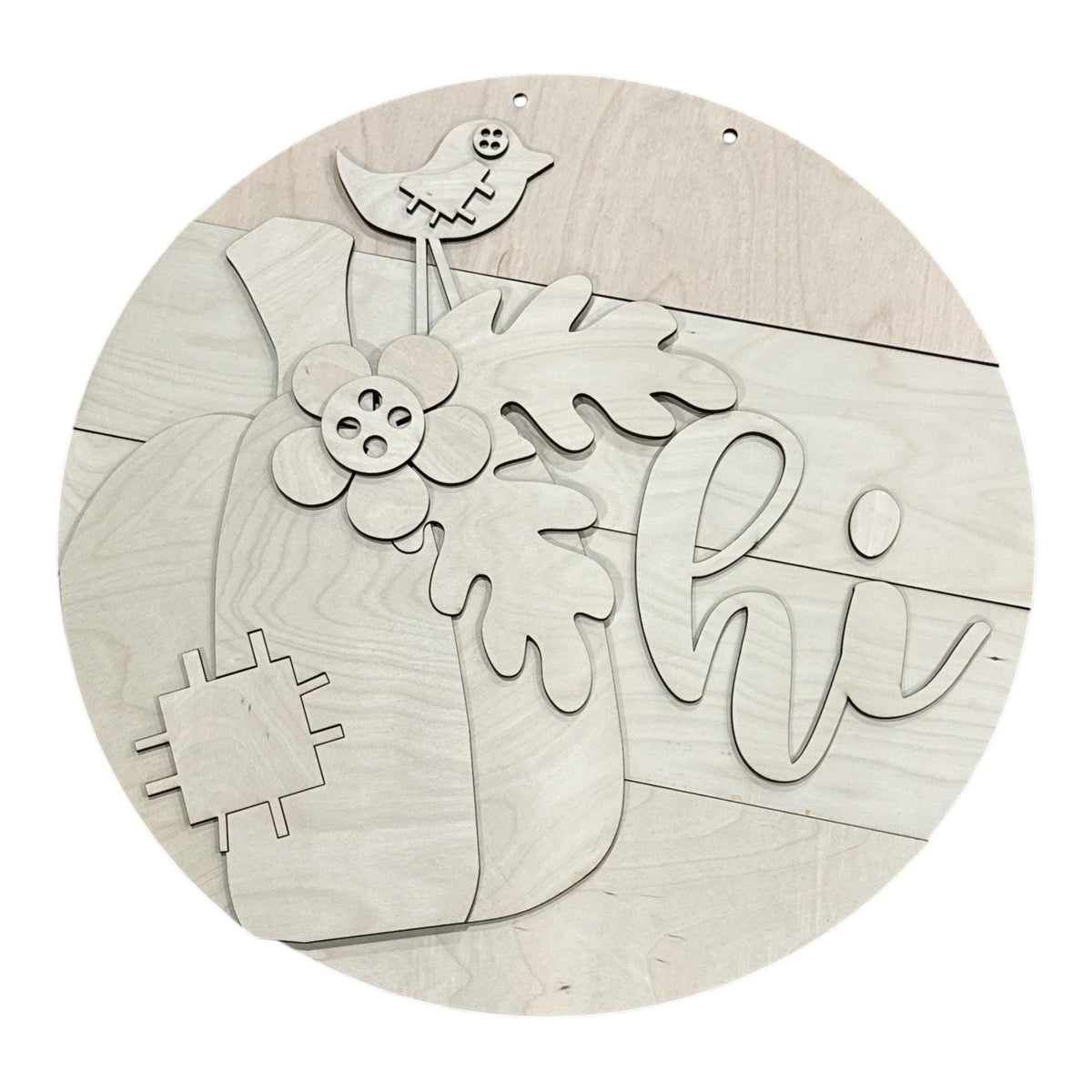 DIY Hello Fall Pumpkin Scarecrow Door Hanger, 3d Door Hanger, Unfinished Door Hanger