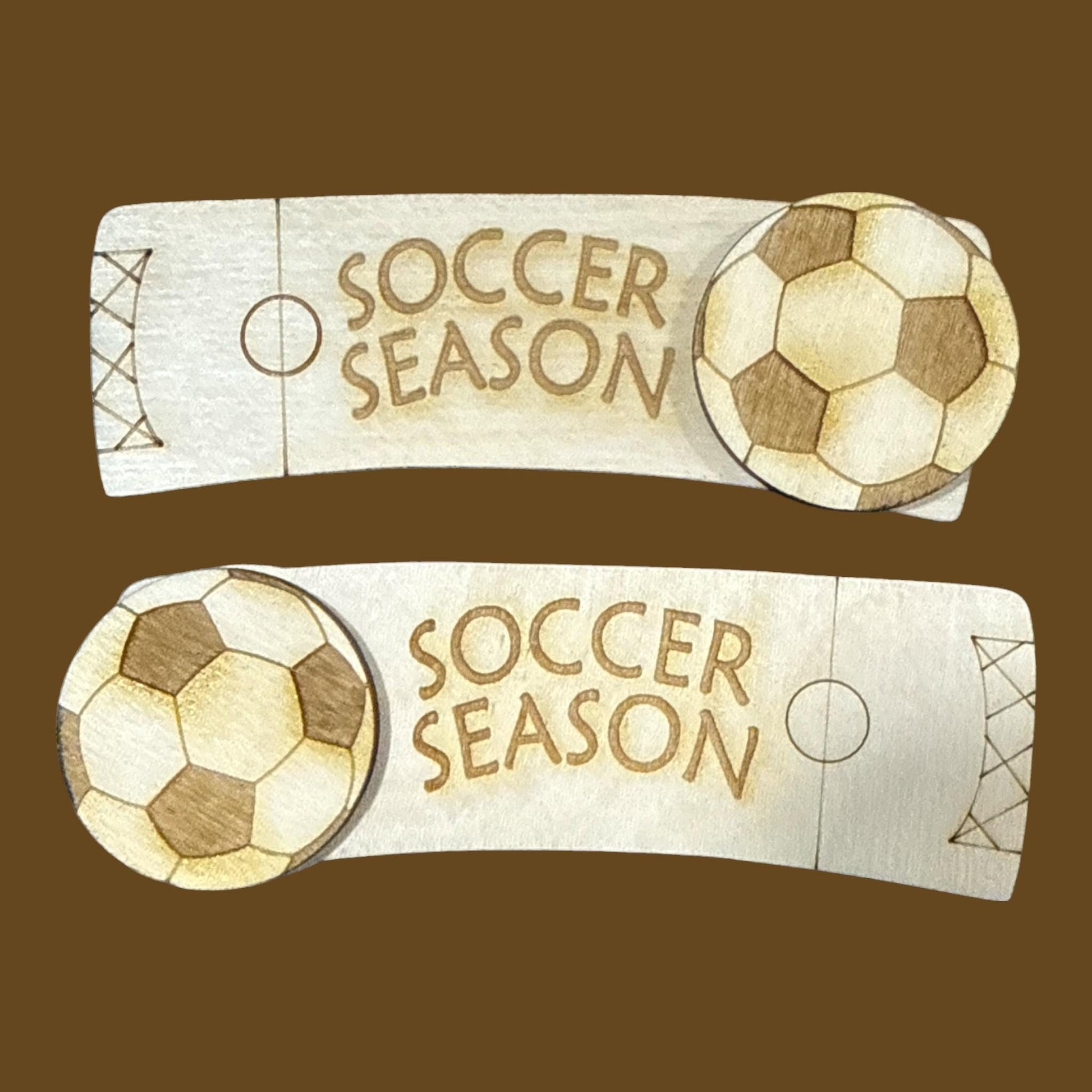DIY Soccer Season Hair Clip Pieces: Unfinished Wood Laser Cut Blanks