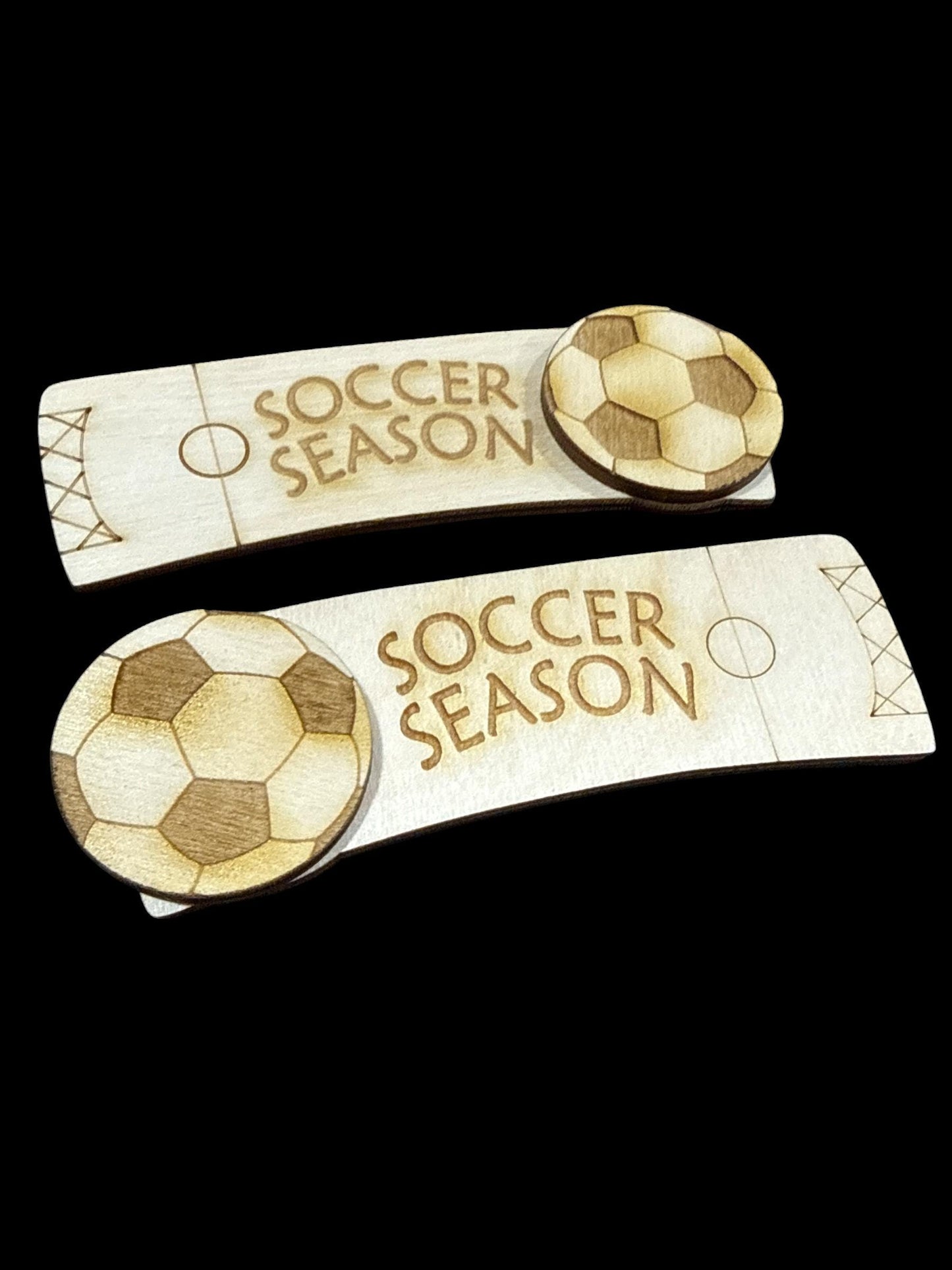 DIY Soccer Season Hair Clip Pieces: Unfinished Wood Laser Cut Blanks