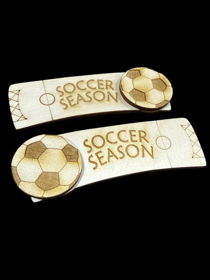 DIY Soccer Season Hair Clip Pieces: Unfinished Wood Laser Cut Blanks