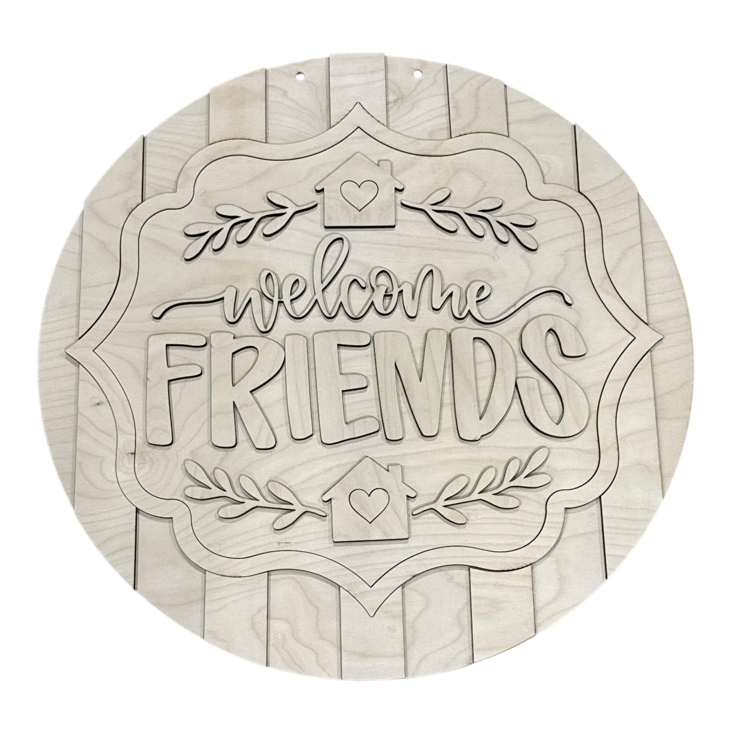 DIY Welcome Friends Entryway Sign Scalloped Frame, Welcoming Front Door Porch