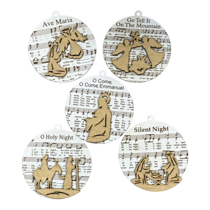 DIY Round Nativity Christmas Ornaments, Unfinished