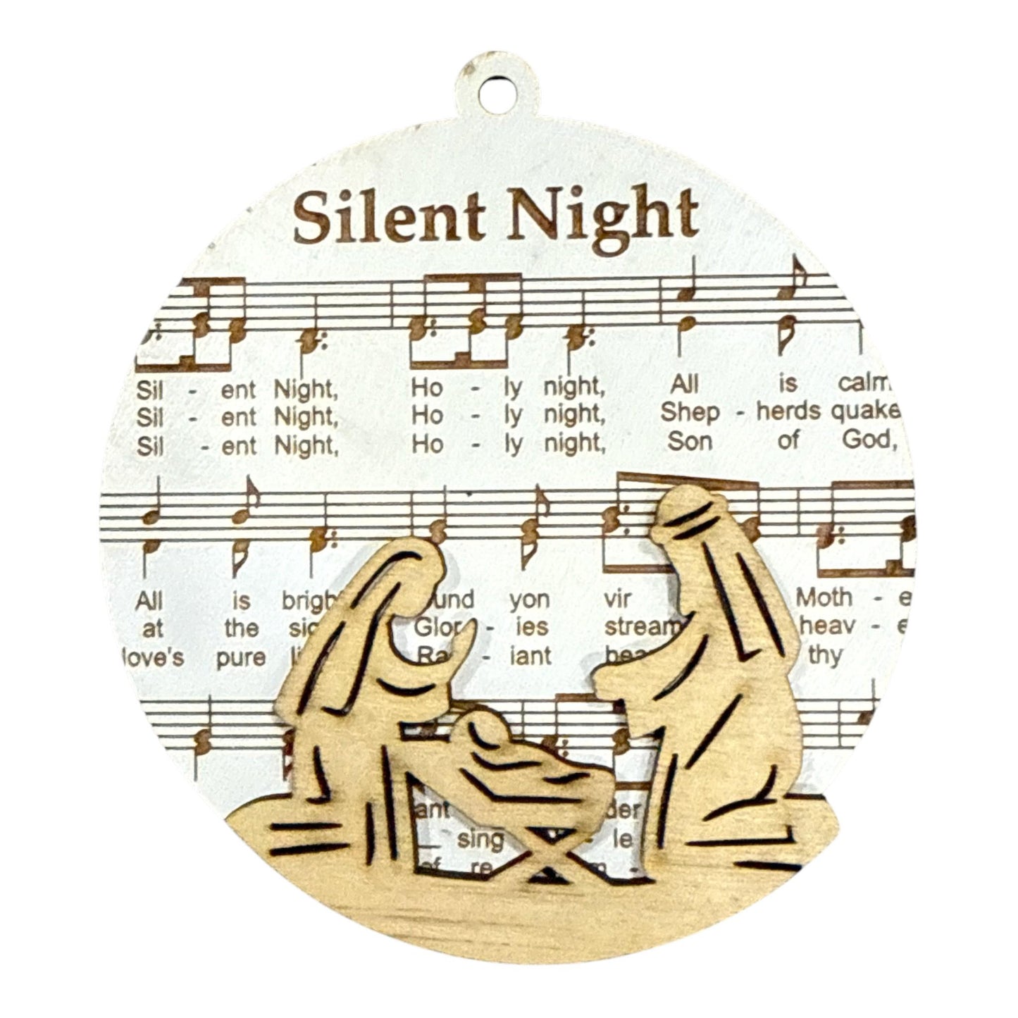 DIY Round Nativity Christmas Ornaments, Unfinished