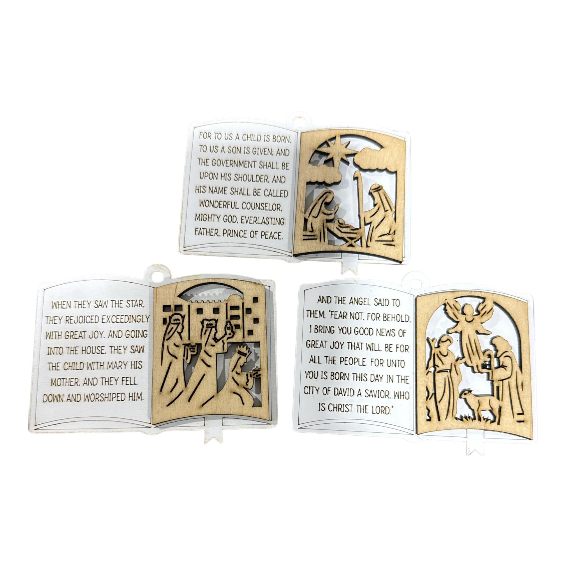 DIY Book Nativity Christmas Ornaments, Unfinished