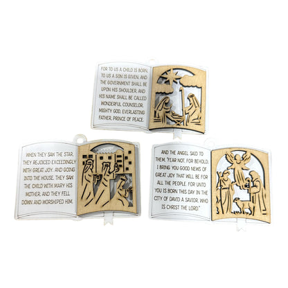 DIY Book Nativity Christmas Ornaments, Unfinished
